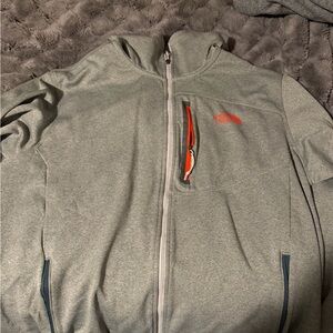 The North Face Gray Performance Jacket with Orange Accents